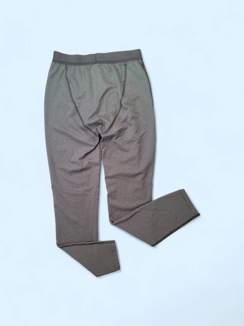 REI Kid Base Layer Pants Outdoor Leggings Gray Stripe 14/16 Large Camping Hiking